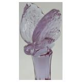 Set of 3 Fenton Cranberry Glass Bells with Heart and Floral Designs