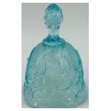 Set of 2 Fenton Glass Bells - Blue and Iridescent Designs