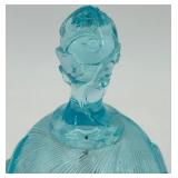 Set of 2 Fenton Glass Bells - Blue and Iridescent Designs