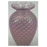 Mount St. Helens Glass Vase with Iridescent Swirl Design