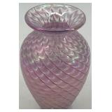 Mount St. Helens Glass Vase with Iridescent Swirl Design