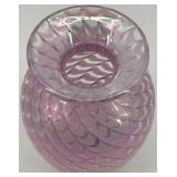 Mount St. Helens Glass Vase with Iridescent Swirl Design