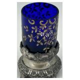 Set of 3 Vintage Hand-Crafted Glass Vessels with Floral & Geometric Designs