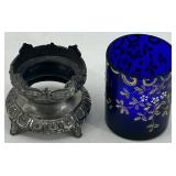 Set of 3 Vintage Hand-Crafted Glass Vessels with Floral & Geometric Designs