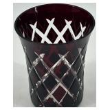 Set of 3 Vintage Hand-Crafted Glass Vessels with Floral & Geometric Designs