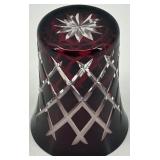 Set of 3 Vintage Hand-Crafted Glass Vessels with Floral & Geometric Designs