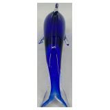 Set of 4 Blown Glass Dolphin Sculptures