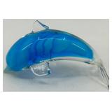 Set of 4 Blown Glass Dolphin Sculptures