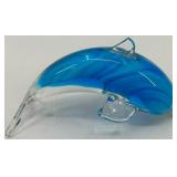 Set of 4 Blown Glass Dolphin Sculptures