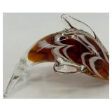 Set of 4 Blown Glass Dolphin Sculptures
