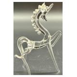 Set of 3 Glass Artisan Miniature Figures - Unicorn and Horse Figurines
