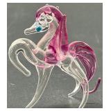 Set of 3 Glass Artisan Miniature Figures - Unicorn and Horse Figurines