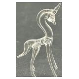 Set of 3 Glass Artisan Miniature Figures - Unicorn and Horse Figurines