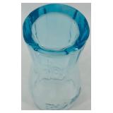 Set of 6 Coca-Cola Embossed Blue Glass Tumblers