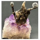 Set of 2 Spoontiques Wizard Figurines on Amethyst Bases