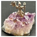 Set of 2 Spoontiques Wizard Figurines on Amethyst Bases