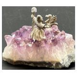 Set of 2 Spoontiques Wizard Figurines on Amethyst Bases