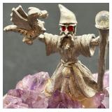 Set of 2 Spoontiques Wizard Figurines on Amethyst Bases