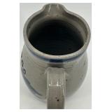 Handcrafted Anoka Stoneware Water Pitcher Est. 1844 with Blue Floral Design