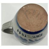 Handcrafted Anoka Stoneware Water Pitcher Est. 1844 with Blue Floral Design