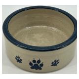 Red Wing Stoneware Dog Bowl with Paw Print Design