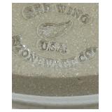 Red Wing Stoneware Dog Bowl with Paw Print Design