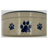 Red Wing Stoneware Dog Bowl with Paw Print Design