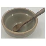 Miniature set of 3 Stainless Steel Colanders and Ceramic Mixing Bowl with Utensils