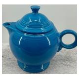 Vintage Fiestaware Blue Ceramic Teapot with Lid