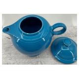 Vintage Fiestaware Blue Ceramic Teapot with Lid