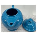 Vintage Fiestaware Blue Ceramic Teapot with Lid