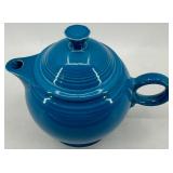 Vintage Fiestaware Blue Ceramic Teapot with Lid
