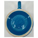 Vintage Fiestaware Blue Ceramic Teapot with Lid