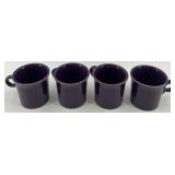 Set of 4 Burberry Fiestaware Purple Ceramic Mugs