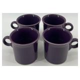 Set of 4 Burberry Fiestaware Purple Ceramic Mugs