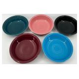 Set of 5 Fiestaware Ceramic Soup Bowls in Assorted Colors
