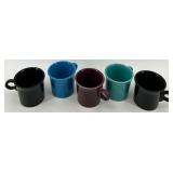 Set of 5 Fiestaware USA Ceramic Mugs in Assorted Colors