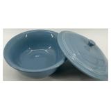 Fiestaware Periwinkle Blue Lidded Ceramic Dish