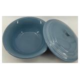 Fiestaware Periwinkle Blue Lidded Ceramic Dish