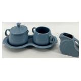 Fiestaware Ceramic Sugar and Creamer Set with Tray in Periwinkle Blue