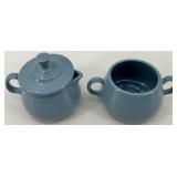 Fiestaware Ceramic Sugar and Creamer Set with Tray in Periwinkle Blue