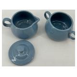 Fiestaware Ceramic Sugar and Creamer Set with Tray in Periwinkle Blue