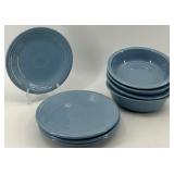 Set of 8 Fiestaware Ceramic Plates and Bowls in Periwinkle Blue
