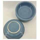 Set of 8 Fiestaware Ceramic Plates and Bowls in Periwinkle Blue