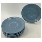 Set of Fiestaware Dinnerware: 6 Cups and 6 Saucers in Periwinkle Blue