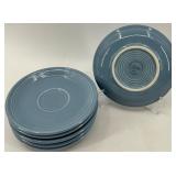 Set of Fiestaware Dinnerware: 6 Cups and 6 Saucers in Periwinkle Blue