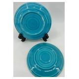 5 Piece set of Fiestaware Dinnerware - Turquoise Plates and Cup