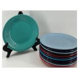Set of 12 Fiestaware Dinner Plates in Assorted Colors