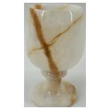 Set of 5 Onyx Wine Goblets with Veined Design