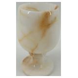 Set of 5 Onyx Wine Goblets with Veined Design